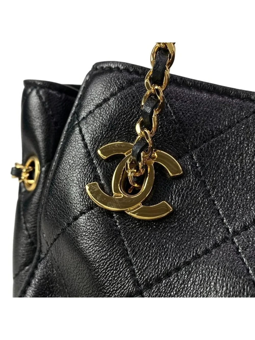 Chanel Shoulder Bag Quilted Black Lambskin